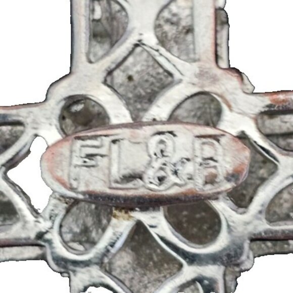 FL & B Hip Hop Cross Pendant Necklace 38" Chain Black & Clear Rhinestones, Bling - Picture 6 of 7